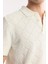 Erkek Ekru Polo Yaka Jakarlı Buklet İplik Triko T-shirt A51Y5040 2