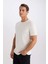 Slim Fit Dar Kesim Bisiklet Yaka Modal Karışımlı Pamuklu Basic Düz Kısa Kollu Tişört M6606AZ25SP 4