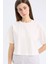 Boxy Fit Bisiklet Yaka Basic Düz Penye Kısa Kollu Tişört C7459AX25SM 1