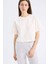 Boxy Fit Bisiklet Yaka Basic Düz Penye Kısa Kollu Tişört C7459AX25SM 3