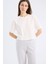 Boxy Fit Bisiklet Yaka Basic Düz Penye Kısa Kollu Tişört C7459AX25SM 4