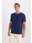 Slim Fit Dar Kesim Bisiklet Yaka Modal Karışımlı Pamuklu Basic Düz Kısa Kollu Tişört M6606AZ25SP 1