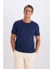 Slim Fit Dar Kesim Bisiklet Yaka Modal Karışımlı Pamuklu Basic Düz Kısa Kollu Tişört M6606AZ25SP 3