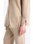 Relax Fit Basic Düz Düğmeli Keten Görünümlü Uzun Kollu Hırka Tunik E5351AX25SP 5