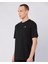 Logo Caffa Erkek Siyah Regular Fit Tişört 4