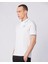Flu Tur Erkek Beyaz-Mavi Regular Fit Polo Yaka Tişört 2