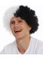 Siyah Beyaz Kıvırcık Afro Bonus Taraftar Peruğu 3