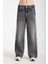 Reneta 197 Normal Bel Çift Renk Siyah Gri Baggy Jeans Kadın 5