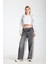 Reneta 197 Normal Bel Çift Renk Siyah Gri Baggy Jeans Kadın 1
