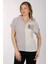 Minimalist Kısa Kol V Yaka Çizgili Kadın T-Shirt - Günlük Kullanım 2