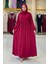 Şallı Kruvaze Namaz Elbisesi 6027 Bordo 1