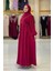 Şallı Kruvaze Namaz Elbisesi 6027 Bordo 3