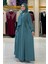 Şallı Kruvaze Namaz Elbisesi 6027 Mint 3