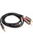 Jack 3.5mm - 2 Rca Ses Kablosu Aux Splitter 3.5mm Stereo Erkek - Erkek Rca Adaptörü 2 Hoparlör Kablosu 1m (Yurt Dışından) 3