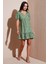 Regular Fit V Yaka Balon Kol Desenli Mini Elbise Bayan Elbise 67810045 1