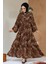 Leopar Desenli Tesettür Elbise 20572LP 1