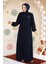 Fermuarlı Lacivert Tesettür Abaya 61362L 3