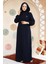 Fermuarlı Lacivert Tesettür Abaya 61362L 5