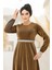 Simli Gold Tesettür Abiye Elbise 42541GOLD 4