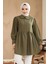 Bebe Yaka Haki Tesettür Tunik 40691HK 3
