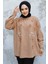 Boncuk Işlemeli Camel Tesettür Gömlek 45270C 1