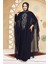 Panço Detaylı Lacivert Tesettür Abaya 25914L 1