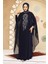 Panço Detaylı Lacivert Tesettür Abaya 25914L 2