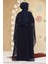 Panço Detaylı Lacivert Tesettür Abaya 25914L 4