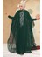 Panço Detaylı Yeşil Tesettür Abaya 25914Y 1