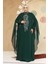 Panço Detaylı Yeşil Tesettür Abaya 25914Y 2