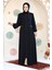 Fermuarlı Lacivert Tesettür Abaya 8104L 3