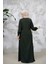 Fermuarlı Koyu Haki Tesettür Abaya 81291KHK 3