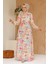 Çiçek Desenli Sarı Tesettür Elbise 27984SR 2