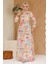 Çiçek Desenli Sarı Tesettür Elbise 27984SR 3