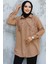 Boncuk Işlemeli Camel Tesettür Gömlek 4526C 1