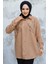Boncuk Işlemeli Camel Tesettür Gömlek 4526C 2
