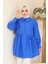 Bebe Yaka Sax Mavisi Tesettür Tunik 40691SX 1