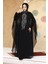 Panço Detaylı Siyah Tesettür Abaya 25914S 1