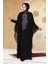 Panço Detaylı Siyah Tesettür Abaya 25914S 3