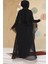 Panço Detaylı Siyah Tesettür Abaya 25914S 4