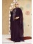 Panço Detaylı Koyu Mor Tesettür Abaya 25914KMOR 1