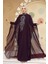 Panço Detaylı Koyu Mor Tesettür Abaya 25914KMOR 3