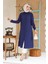 Düğmeli Lacivert Tesettür Tunik 70381L 4