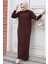 Kahverengi Tesettür Triko Elbise 31230KH 1
