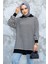 Çizgili Ekru Tesettür Triko Tunik 65904E 1