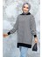 Çizgili Ekru Tesettür Triko Tunik 65904E 2