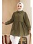 Bebe Yaka Haki Tesettür Tunik 40691HK 1