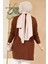Fitilli Kahverengi Tesettür Triko Tunik 65903KH 3