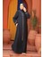 Boncuk Detaylı Lacivert Tesettür Abaya 26331L 1