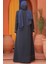 Boncuk Detaylı Lacivert Tesettür Abaya 26331L 2